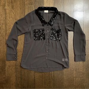 Solemio Black Sheer Shirt Size 4